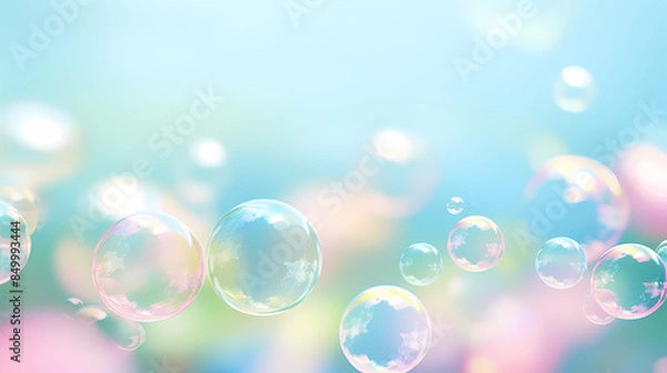 Obraz Colorful soap bubbles floating in the air
