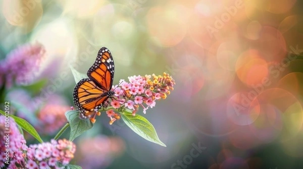 Fototapeta Butterfly Bush with copy space