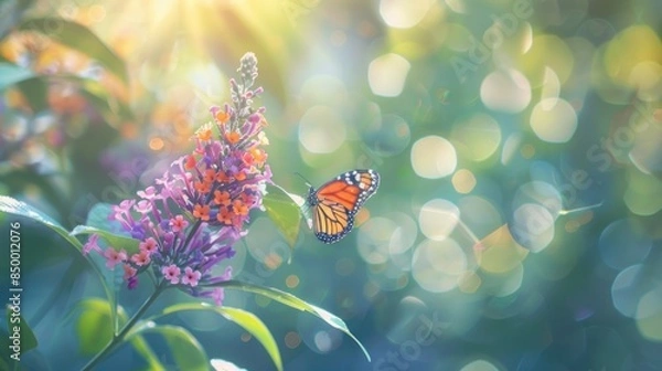 Fototapeta Butterfly Bush with copy space 