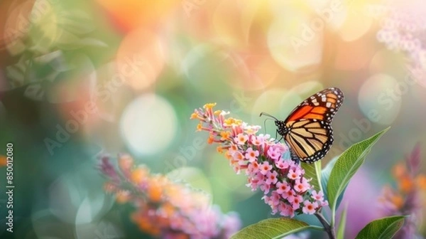 Fototapeta Butterfly Bush with copy space