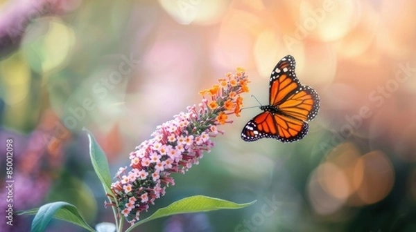 Fototapeta Butterfly Bush with copy spac