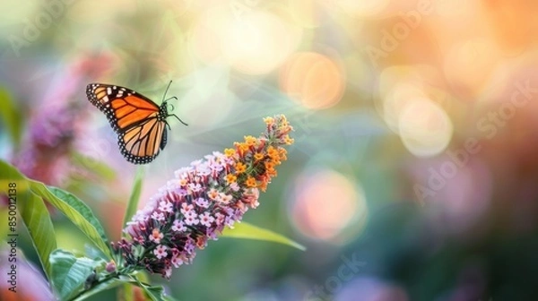 Fototapeta Butterfly Bush with copy space