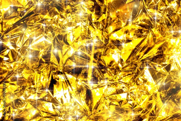 Obraz Glamorous glittering gold texture background（ギラギラしたゴールド色の豪華な背景）