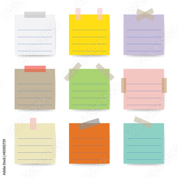 Obraz Set of different vector note papers