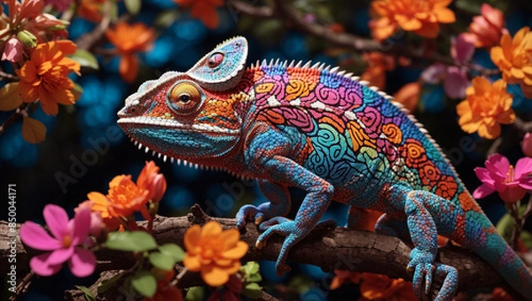 Obraz brightly colored chameleon