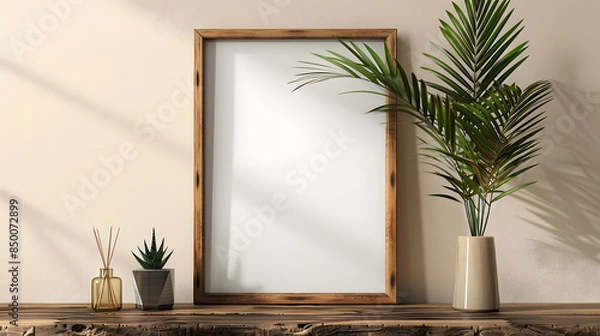 Fototapeta Empty picture frame with copy space for quotes products photos