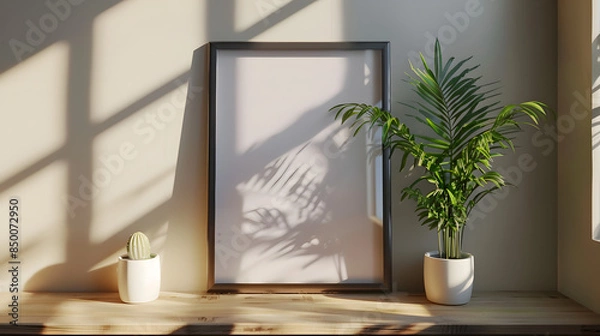 Fototapeta Empty picture frame with copy space for quotes products photos