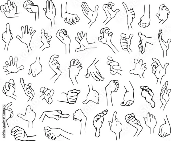 Obraz Cartoon Hands Pack Lineart 3