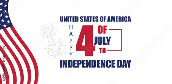Fototapeta Wishing You a Happy 4th of July with a USA Flag Design