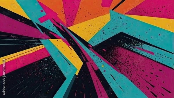 Fototapeta Abstract background in 80's style