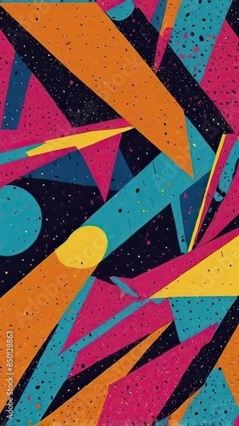Fototapeta Abstract background in 80's style