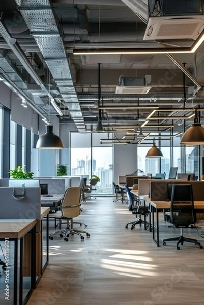 Obraz Corporate office setup with business essentials.