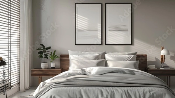 Fototapeta Simple and sophisticated mockup setup for highlighting your artwork.