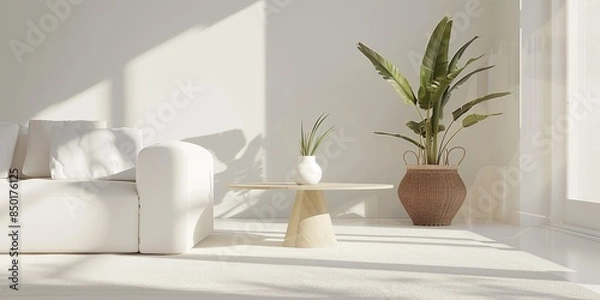 Fototapeta Versatile mockup layout with a neutral background, ready for customization.