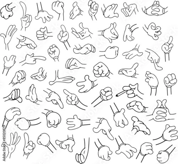 Obraz Cartoon Hands Pack Lineart 1
