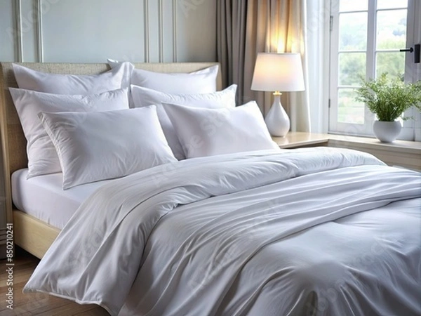 Obraz bed in bedroom generative ai
