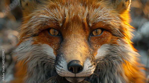 Fototapeta Contented Fox in the Snow