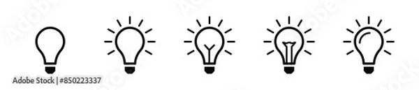 Fototapeta Idea bulb icon set. Bulb, creativity, innovation icon set – Vector 