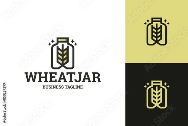 Fototapeta wheat jar logo vector