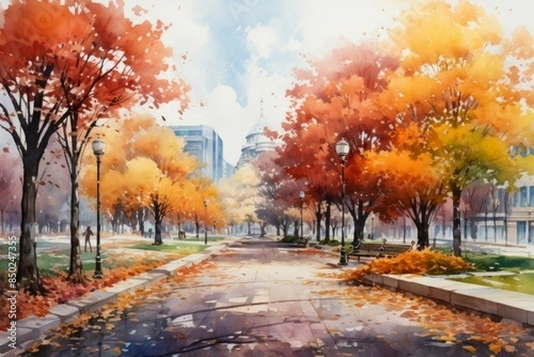 Fototapeta City parks - Generative AI