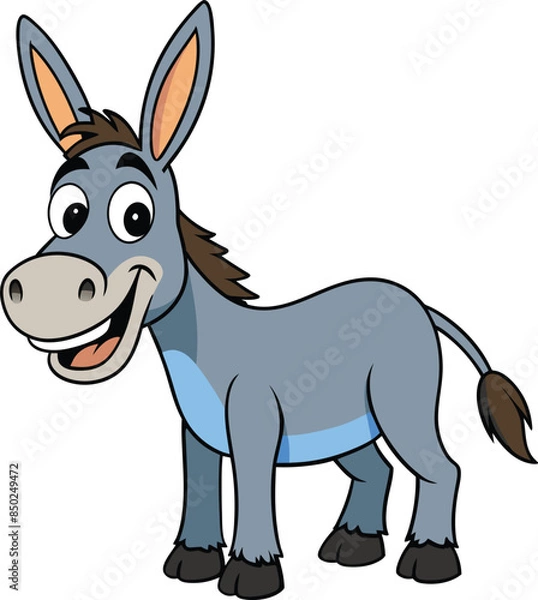 Obraz Funny donkey cartoon vector
