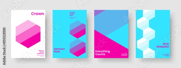 Fototapeta Creative Poster Layout. Isolated Banner Design. Geometric Flyer Template. Business Presentation. Background. Report. Brochure. Book Cover. Portfolio. Pamphlet. Catalog. Magazine. Handbill