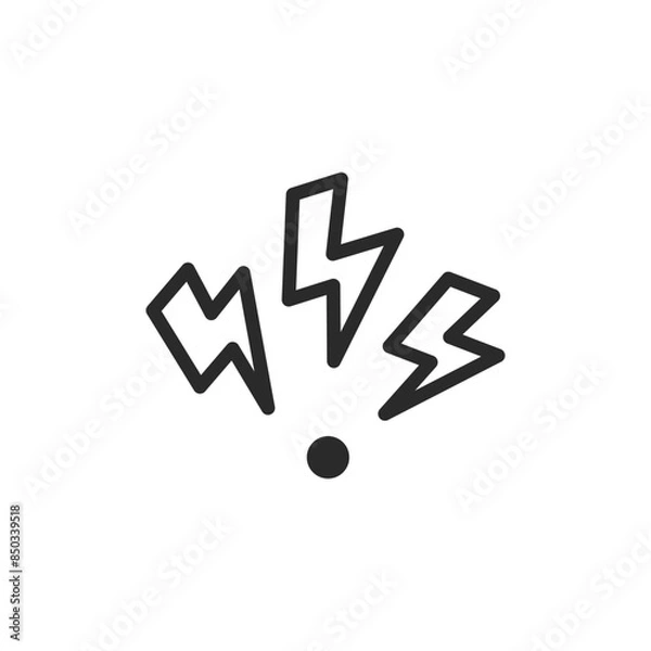 Fototapeta Pain point with lightning bolts, linear style icon. Editable stroke width