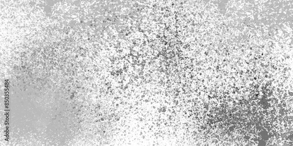 Fototapeta Black and white stain rusty metal texture old terrazzo surface isolated overlay decorative vintage vector background.