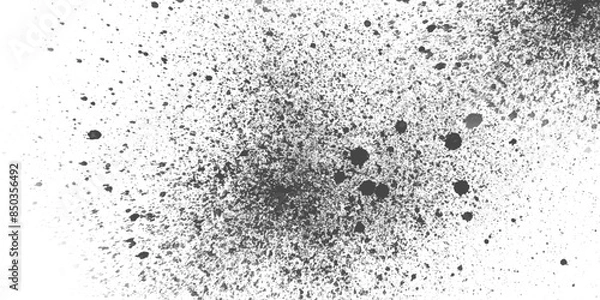 Fototapeta Black and white stain rusty metal texture old terrazzo surface isolated overlay decorative vintage vector background.