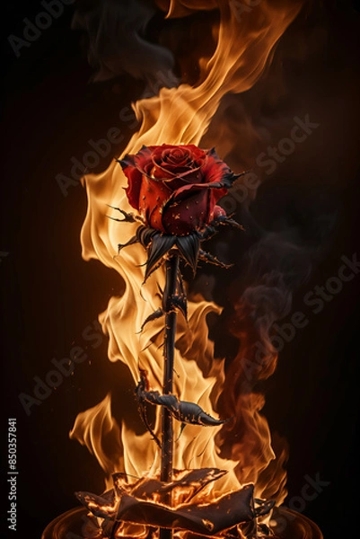 Obraz Rose and fire