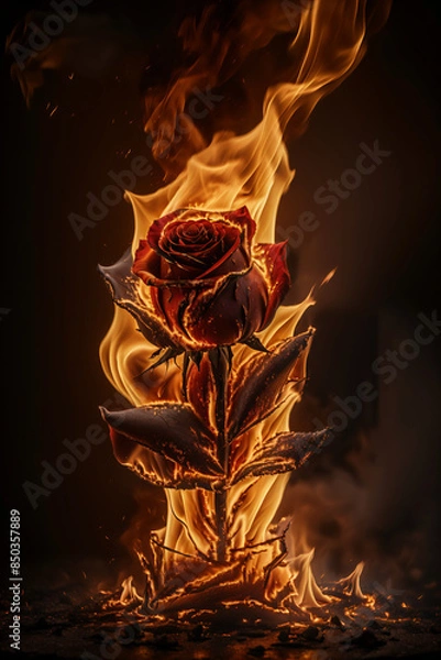 Fototapeta Rose and fire