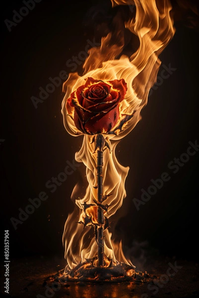 Obraz Rose and fire