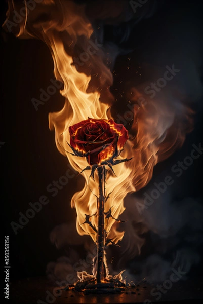 Obraz Rose and fire