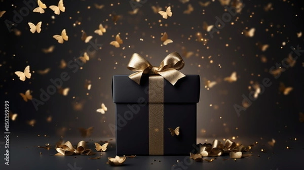 Obraz gift box with burning candle