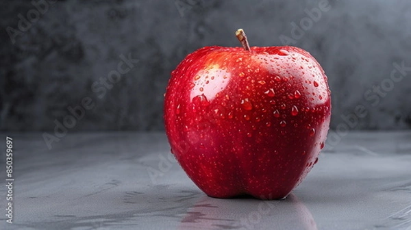Obraz red apple on black background