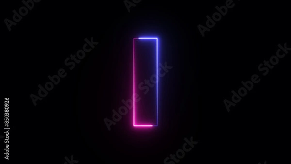 Obraz Neon letter I. Two-color looping trendy glowing neon alphabet letter I. Educational concept with neon letter