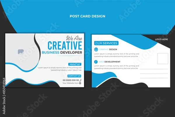 Obraz modern post card design template.