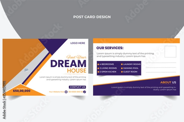 Fototapeta modern post card design template.