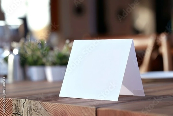 Fototapeta Tablet Tent Talkers Promotional Menu cards white blank Empty for mock up design and templates. generative ai.