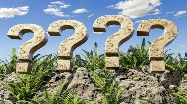 Fototapeta a background mountain of question marks 