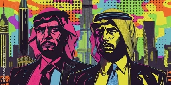 Fototapeta Modern and Traditional Business Attire in Pop Art