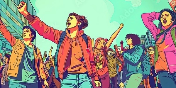 Fototapeta Vibrant Protest in Abstract Style