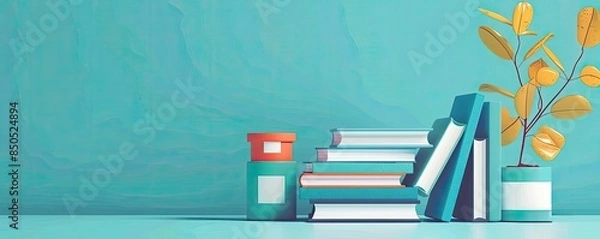 Fototapeta Course syllabus flat design side view education cartoon drawing Triadic Color Scheme