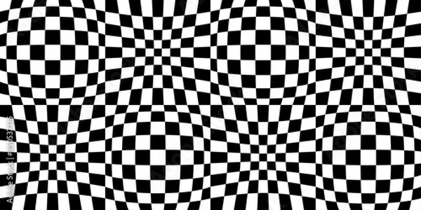 Obraz A simple checkerboard pattern of convex cells. Vector and seamless, slightly curved pattern.