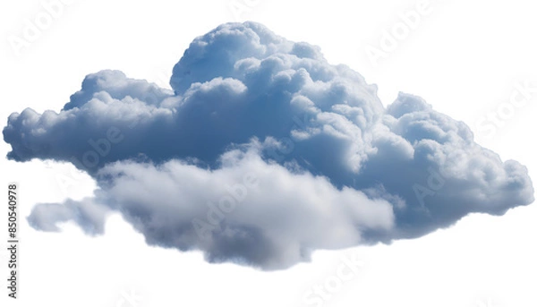 Obraz Cloudy day design visualization, 3D illustration of cloud isolated on transparent background