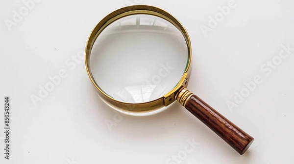 Fototapeta a magnifying glass on a white background