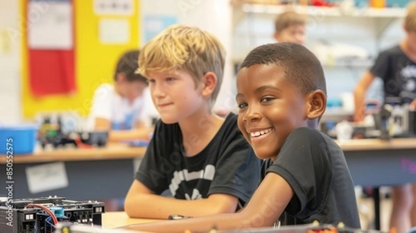 Obraz STEM Camps and Summer Learning Programs for Kids. Engaging Science, Robotics, and Coding Bootcamps for Hands-On Education and Skill Development.