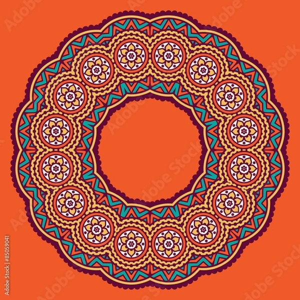 Fototapeta colored circular ornament in Oriental style