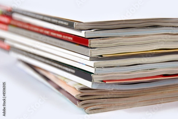 Fototapeta Bunch of used magazines