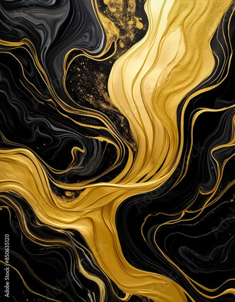 Fototapeta Black and Gold Gradient background, abstraction of mixed colors, beautiful shades or textures